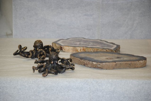 Pair of bronze octopus Italian 1950