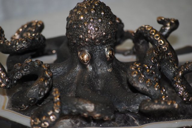 Pair of bronze octopus Italian 1950