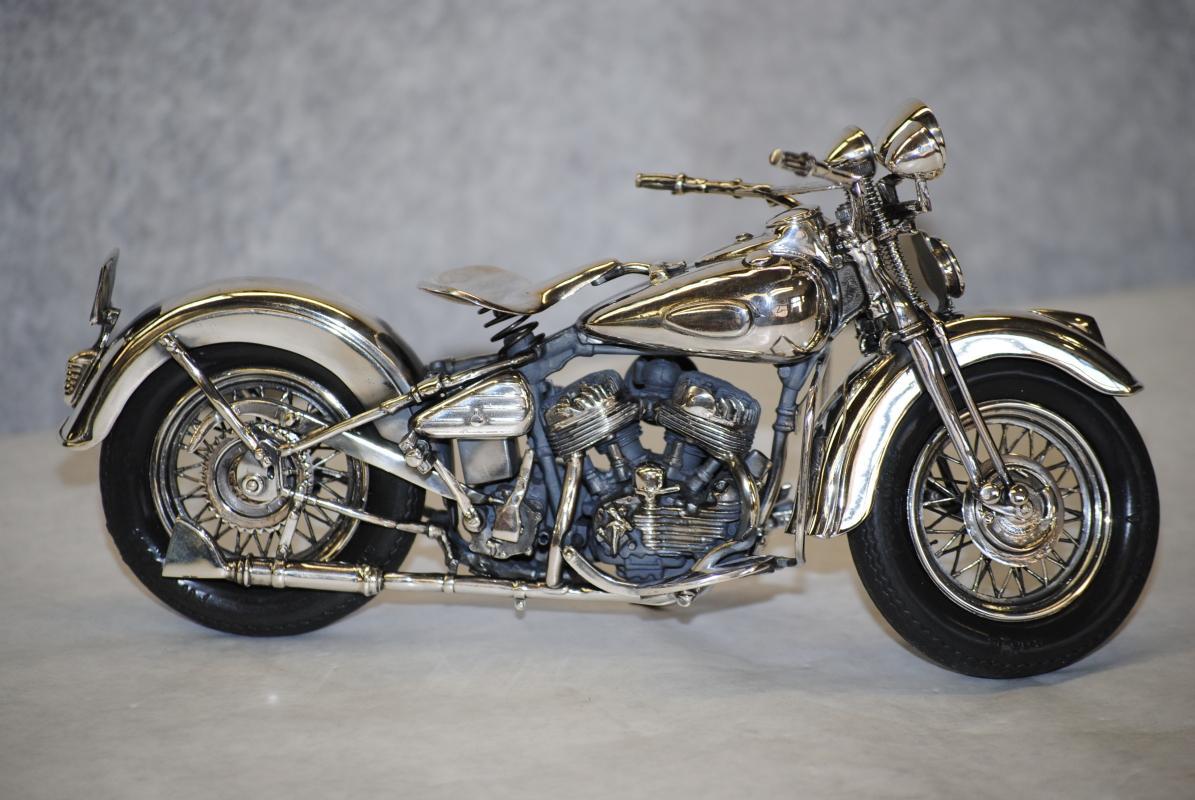 Italian sterling silver Harley Davidson Flathead 1940 motorcycle