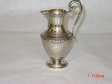Pair antique Victorian sugar bowl and creamer Glasgow 1869