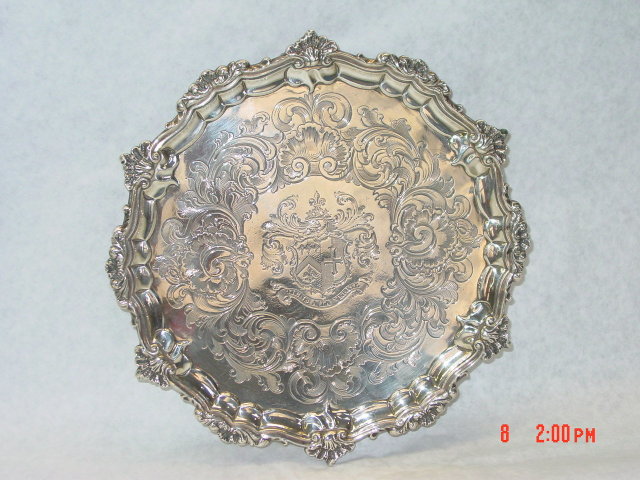 Antique salver Victorian London 1851