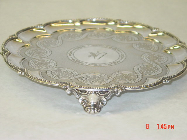 Antique salver Victorian London 1864