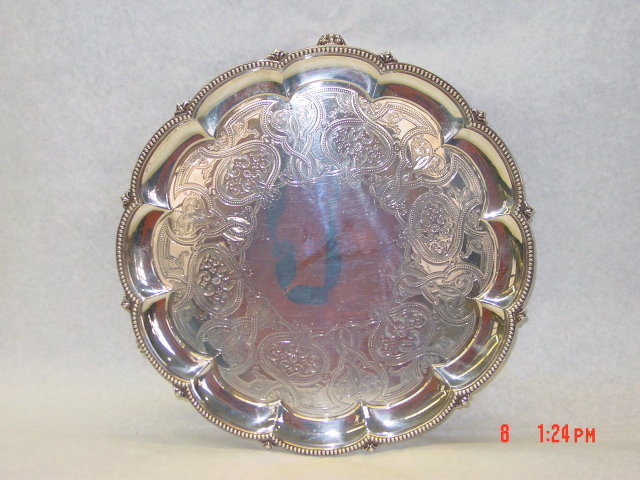 Antique salver Victorian London 1862