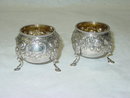 Kirk & Sons repousse pair salt cellars America 1890