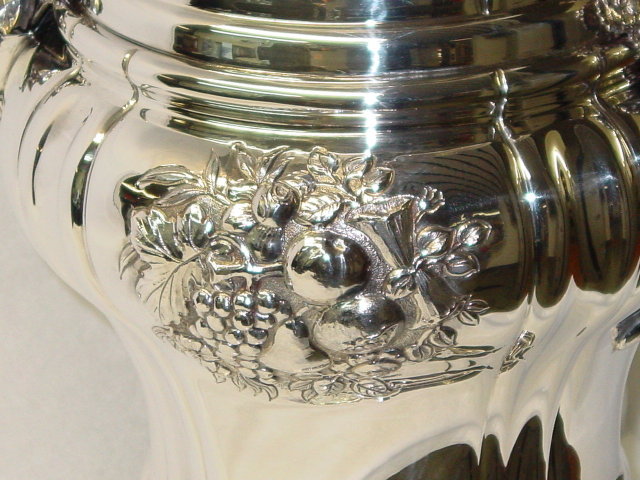 Cornucopia horn motives big flowers vase Italian 1957