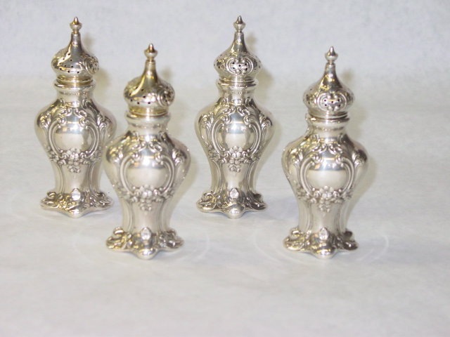 Antique salt cellars set Gorham & Co. America 1902