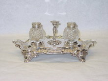 Antique inkstand Victorian Sheffield 1887