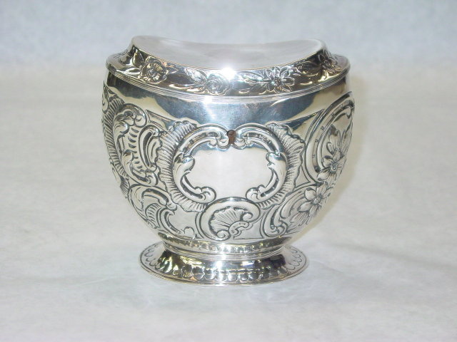 Antique tea caddy Victorian london 1889
