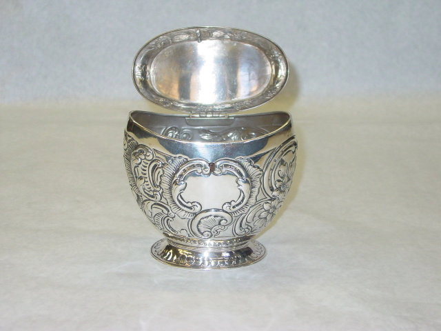 Antique tea caddy Victorian london 1889