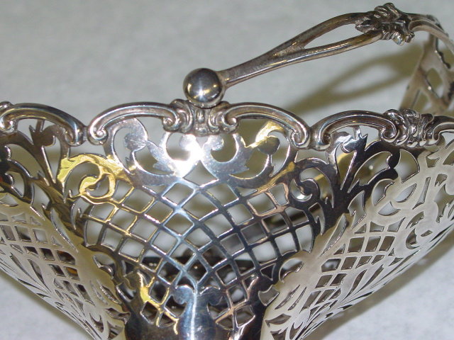 Antiques pierced candies basket Birmingham 1910