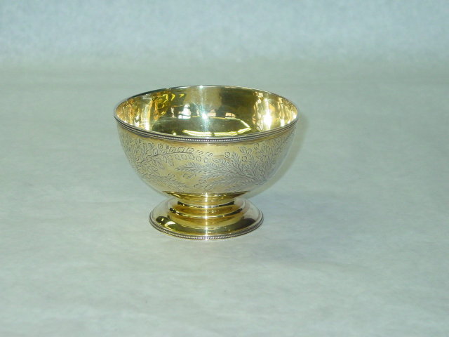 Antique vermeille candies bowl Victorian London 1876