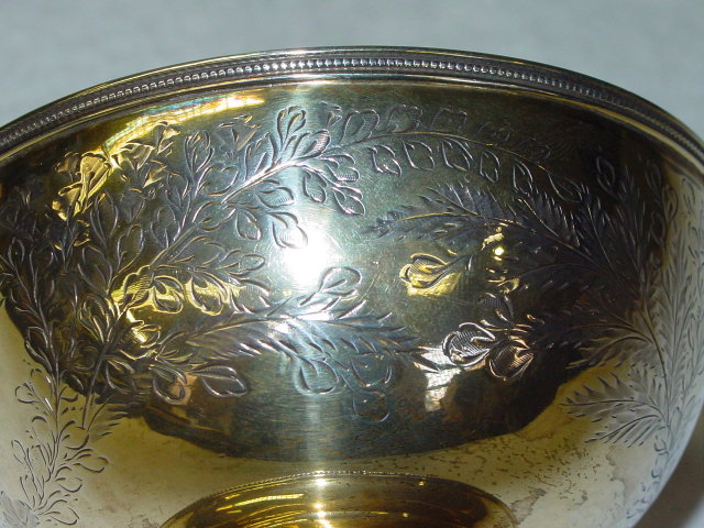 Antique vermeille candies bowl Victorian London 1876
