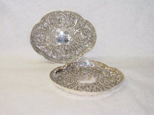 Antique pair of chased plates London 1890