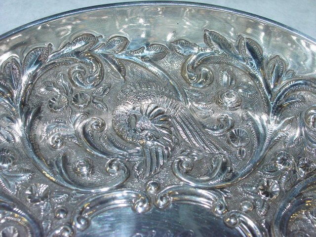 Antique pair of chased plates London 1890