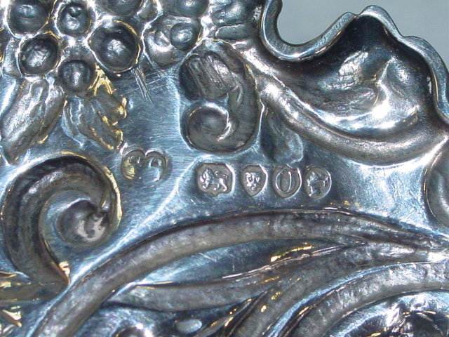 Antique chased plate Victorian London 1889