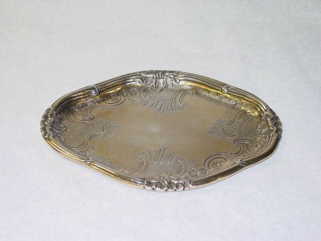 Antique vermeille chased plate Germany 1800