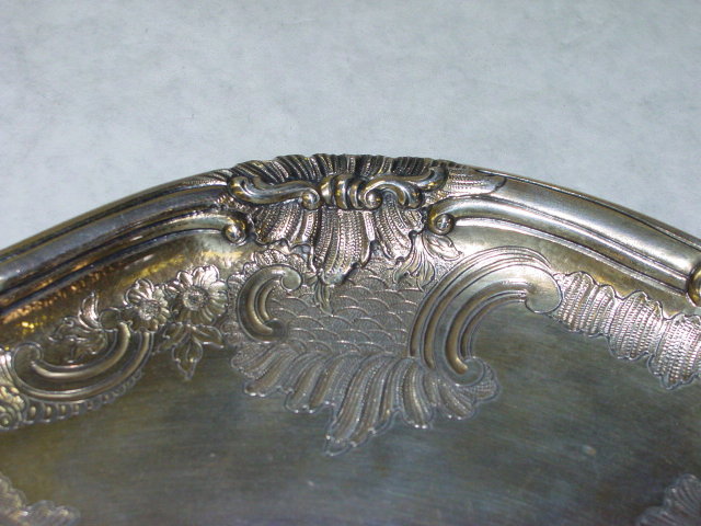 Antique vermeille chased plate Germany 1800