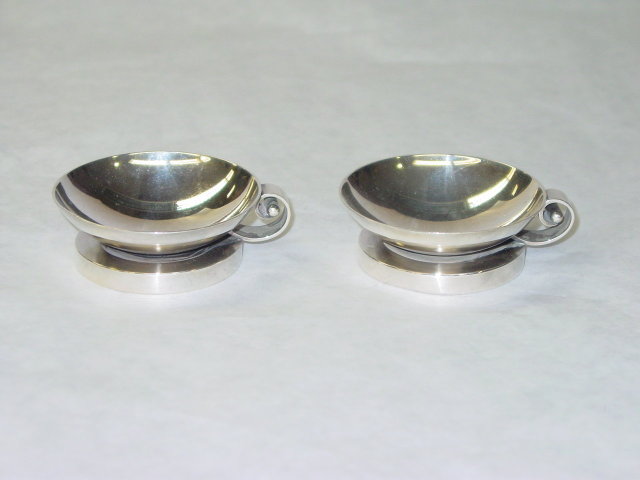 Antique pair salt cellars Evald Nielsen Denmark 1920