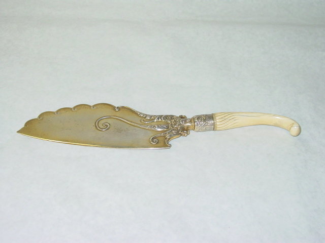 Antique vermeille cake showel Whiting MFG Co. America 1858