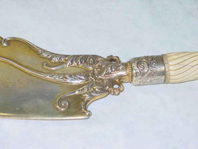 Antique vermeille cake showel Whiting MFG Co. America 1858