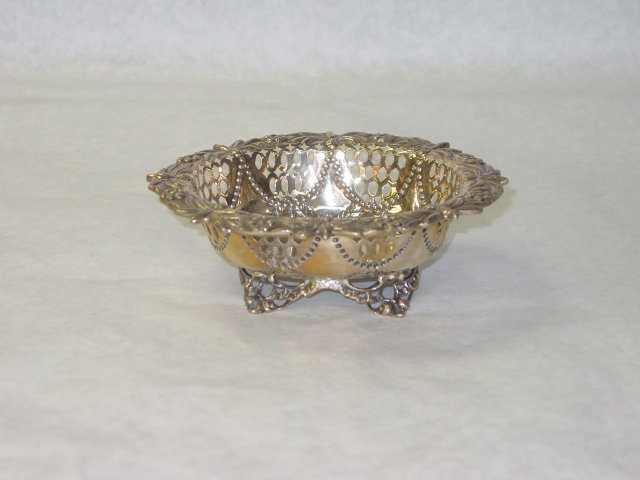Antique pierced basket Victorian London 1894