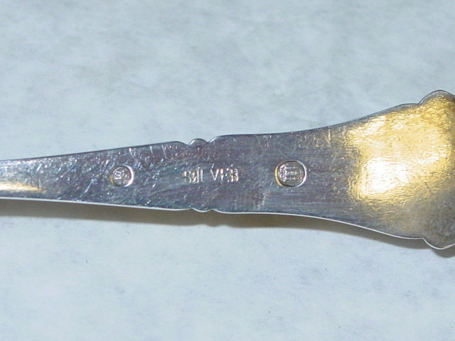 Antique pair marmalade spoons Denmark 1925