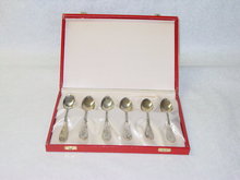 Antique tea spoons set Denmark 1934