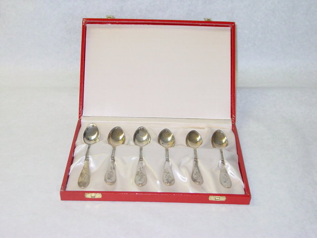 Antique tea spoons set Denmark 1934