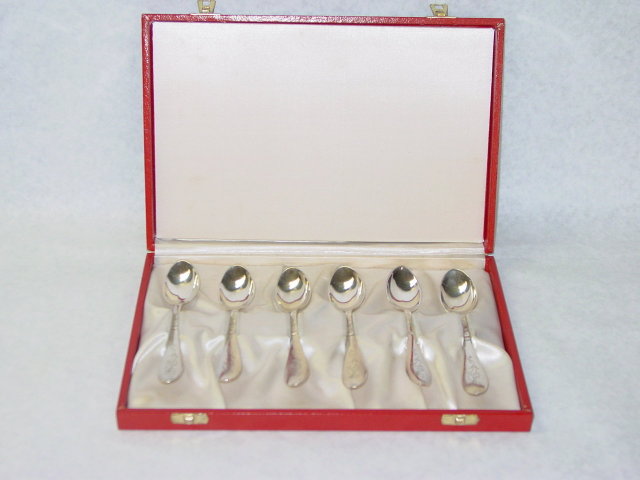Antique tea spoons set Denmark 1934
