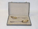 Antique pair fruit spoons George III London 1842