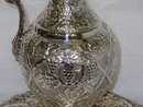 Grape style repoussè wine ewer with charger dish Italian 1950