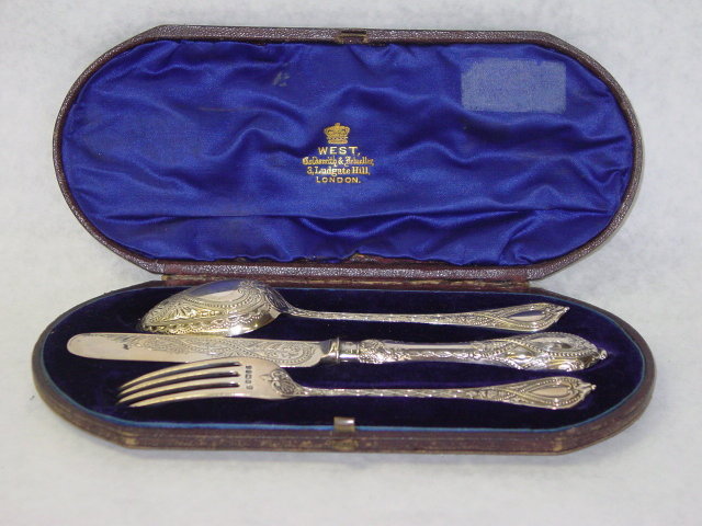 Antique baby cutlery set Victorian Sheffield 1878