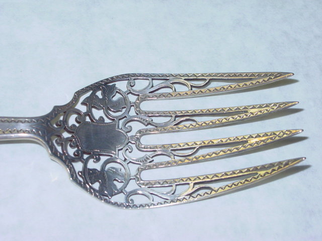 Antique fish serving set Victorian Sheffield 1868