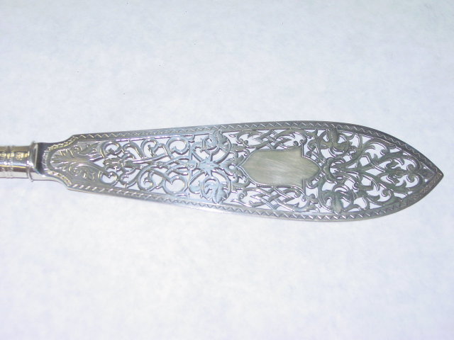 Antique fish serving set Victorian Sheffield 1868