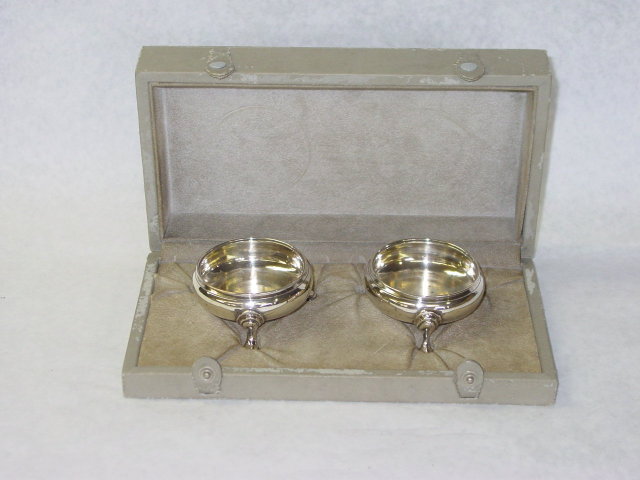 Antique pair salt cellars George III London 1760