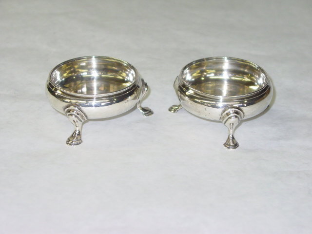 Antique pair salt cellars George III London 1760