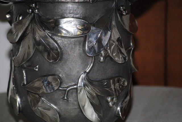 Laurel leaves pair champagne and ice buckets Italian 1950