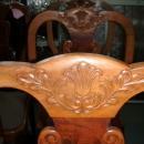 6 Burled Walnut and Chestnut Carved Chairs