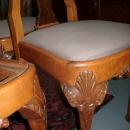 6 Burled Walnut and Chestnut Carved Chairs