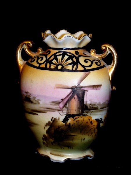 Nippon Windmill Vase