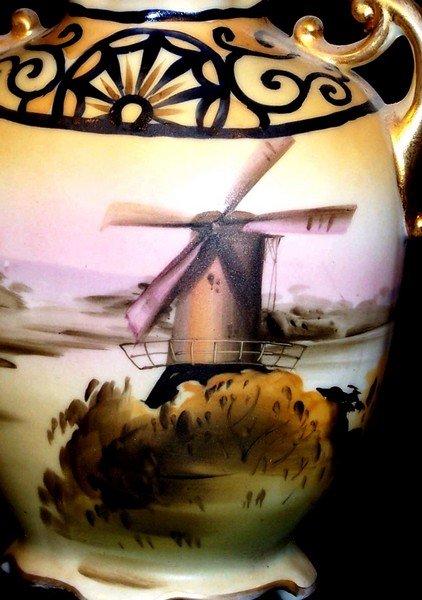Nippon Windmill Vase