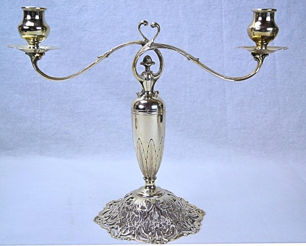 Sterling & Welch Sterling Silver Art Nouveau Candelabra