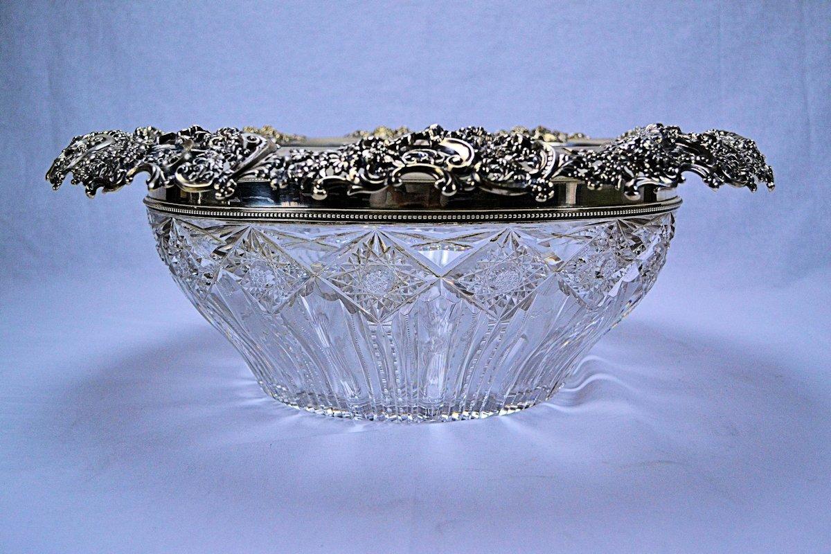 Redlich Sterling Silver Cut Glass Punch Bowl
