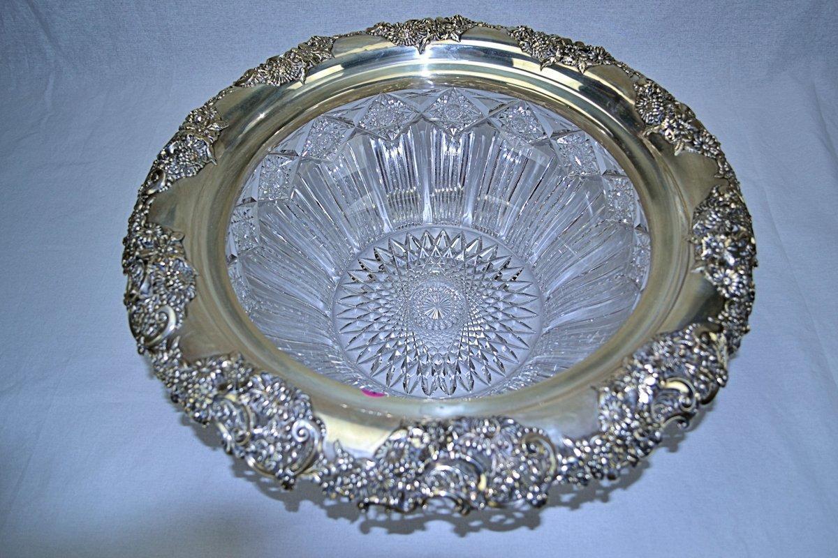 Redlich Sterling Silver Cut Glass Punch Bowl