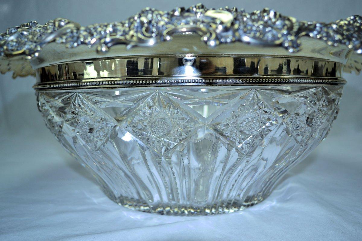 Redlich Sterling Silver Cut Glass Punch Bowl