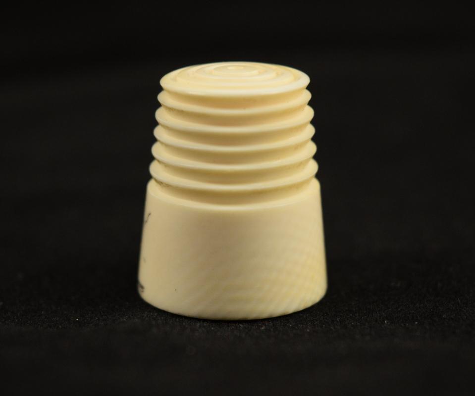 Antique Pre-Ban Ivory Sewing Collectible - Scrimshaw Sailboat Thimble