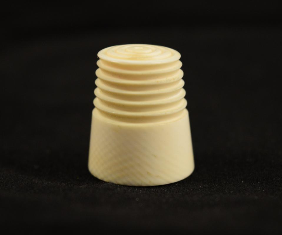 Antique Pre-Ban Ivory Sewing Collectible - Scrimshaw Sailboat Thimble