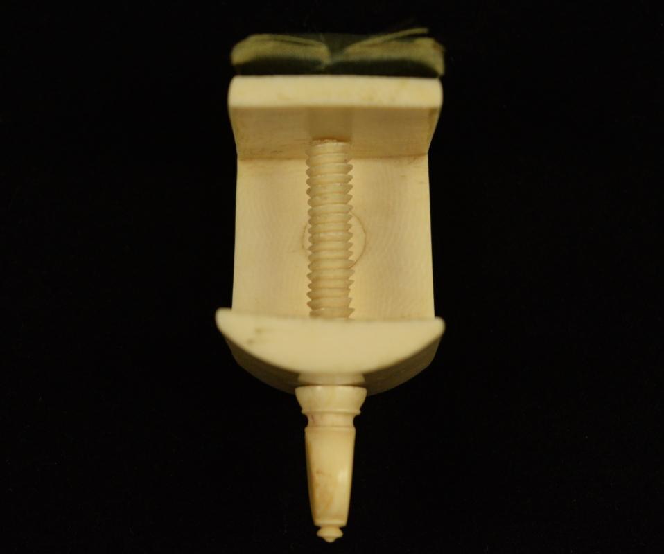 Antique Pre-Ban Ivory Sewing Collectible - Pincushion Clamp