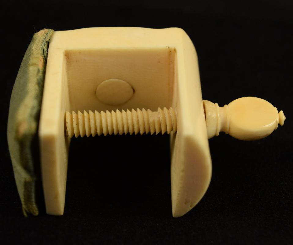 Antique Pre-Ban Ivory Sewing Collectible - Pincushion Clamp