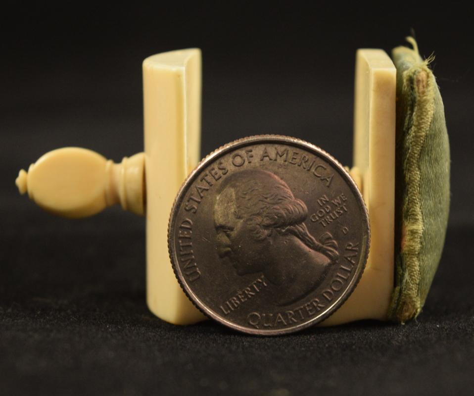 Antique Pre-Ban Ivory Sewing Collectible - Pincushion Clamp